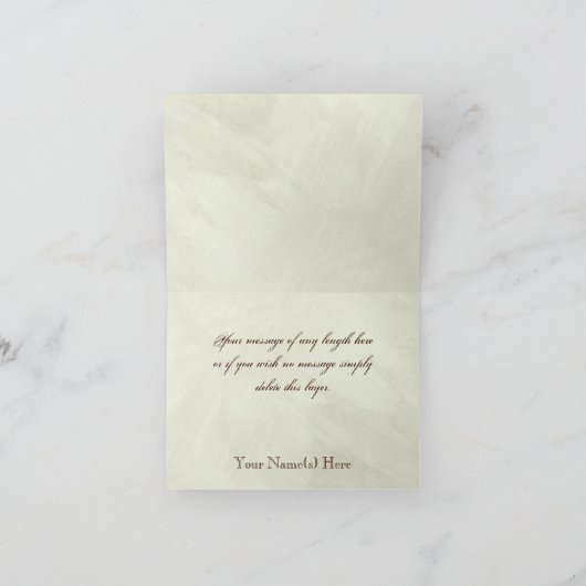 ヴィンテージルック薄紫アジサイ、ありがとうございましたノートカード サンキューカード (内部)