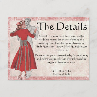 ヴィンテージルック踊りカップル エンクロージャーカード