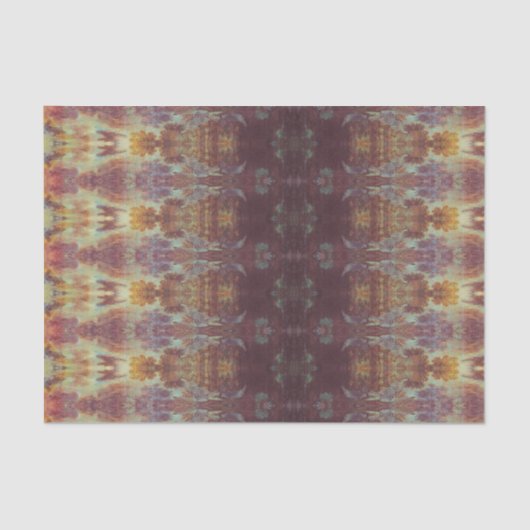 ヴィンテージルック金ゴールドと紫色のパターン 薄葉紙 (正面)