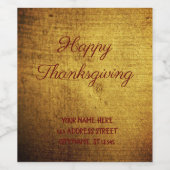 ヴィンテージルック金ゴールド使用パーソナライズされた、 ワインラベル (シングルラベル)