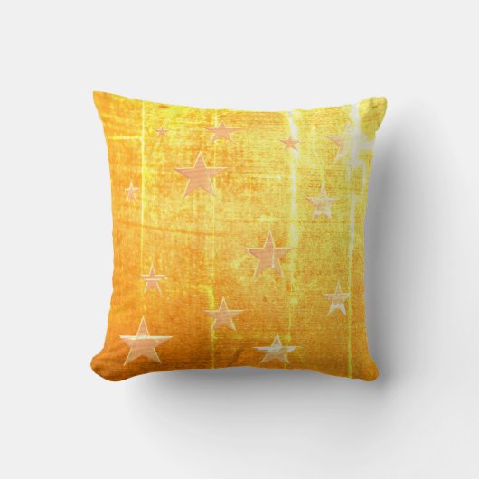 ヴィンテージルック金ゴールド使用、星 クッション (正面)
