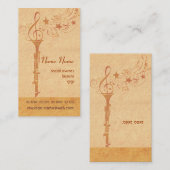 ヴィンテージルック音楽音楽クラリネットバンド 名刺 (正面/裏面)