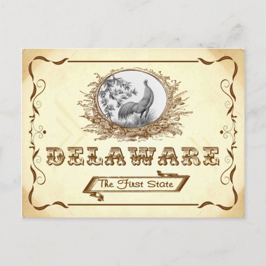 ヴィンテージルック1910古いデラウェア葉書 ポストカード (正面)
