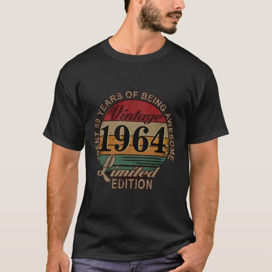 ヴィンテージルック1964 60th誕生日ユーモアTシャツ Tシャツ (正面)