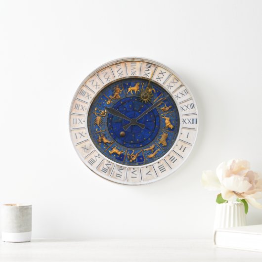 ヴィンテージルック24時間〔占星術の〕十二宮図 ラージ壁時計 (ホーム)