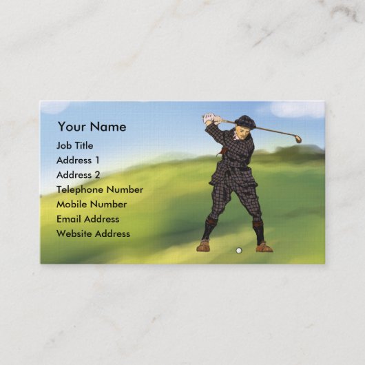 ヴィンテージルック·ピリオド·ゴルファー·ゴルフ·名刺 名刺 (正面)