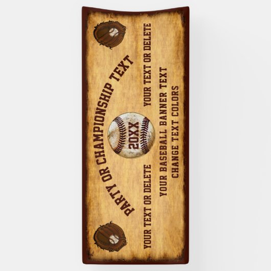 ヴィンテージルック·ベクールースボールがテキストの色を旗印 横断幕 (縦)