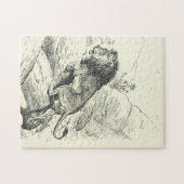 ヴィンテージルック、ライオン登山オンロックスパズル ジグソーパズル (横)