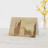 ヴィンテージルック、古城、誕生日グリーティングカード カード (黄色い花)