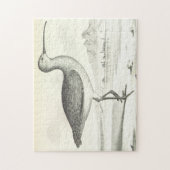 ヴィンテージルック、鳥の地面に立つパズル ジグソーパズル (縦)