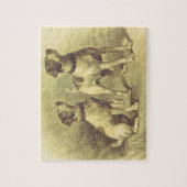 ヴィンテージルック、2つの犬ジグソーパズル ジグソーパズル (縦)