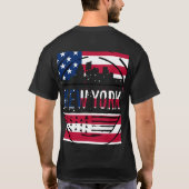 ヴィンテージルックNew York with Stars & ストライプ ユニセックス Tシャツ (裏面)