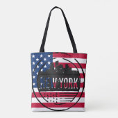 ヴィンテージルックNew York with Stars & ストライプoptions トートバッグ (裏面)