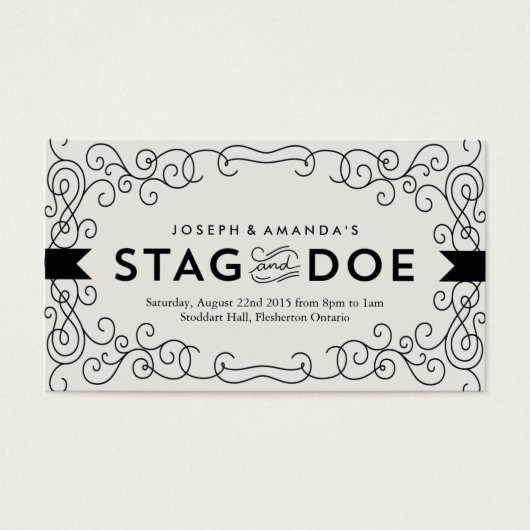 ヴィンテージルックStagとDoeイベントチケット//黒 (正面)