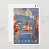 ヴィンテージルツェルンスイス旅行ポスター ポストカード (正面/裏面)