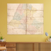 ヴィンテージルドゥン郡バージニアの地図(1861) キャンバスプリント (インサイチュ (リビング))