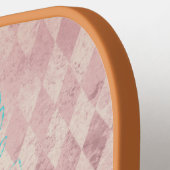 ヴィンテージルナモスブーケパーソナライズされた ピックルボールラケット (左詳細)