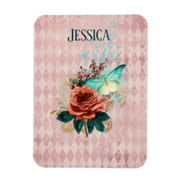 ヴィンテージルナモスブーケパーソナライズされた マグネット