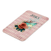 ヴィンテージルナモスブーケパーソナライズされた マグネット (左側)