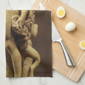 ヴィンテージルネッサンス像バッカスbyミケランジェロ キッチンタオル (四つ折り)