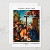 ヴィンテージルネッサンス出生シーンクリスマスカード シーズンカード (正面/裏面)