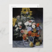 ヴィンテージルノアール混合花 – 土器ポット シーズンポストカード (正面/裏面)