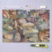 ヴィンテージルノアール1800年代の少女たちの絵画 薄葉紙 (クラフト)