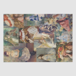 ヴィンテージルノアール1800年代の少女たちの絵画 薄葉紙