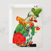 ヴィンテージルバーネックピエロバレンタイン ポストカード (正面/裏面)