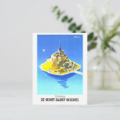 ヴィンテージルモンサンミッシェル旅行ポスター ポストカード (スタンド正面)