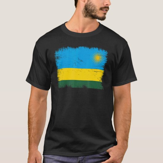 ヴィンテージルワンダ国旗ルワンダ独立記念日 Tシャツ (正面)