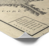 ヴィンテージルーアン・フランスの地図（1700年代） ポスター (角)