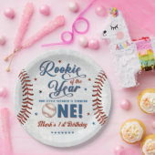 ヴィンテージルーキー1歳バースデーベースボールパーティー ペーパープレート (パーティー)