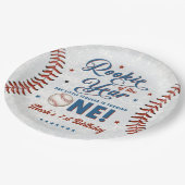 ヴィンテージルーキー1歳バースデーベースボールパーティー ペーパープレート (アングル)