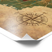 ヴィンテージルージングワシントン州ワインリージョンマップ フォトプリント (角)