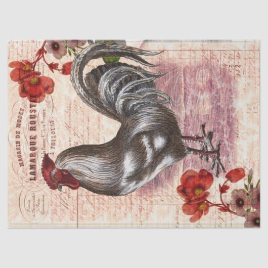 ヴィンテージルースターフローラエフェメラデクページ 薄葉紙 (正面)