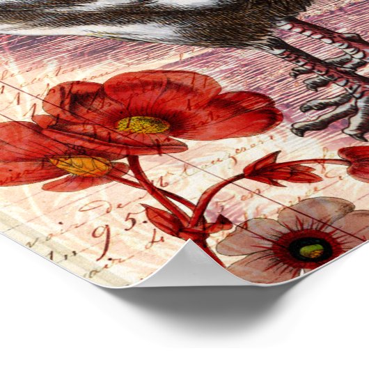 ヴィンテージルースターフローラエフェメラ ポスター (角)