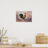 ヴィンテージルースターポスターまたはデコページ紙 ポスター (キッチン)