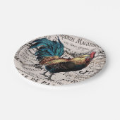 ヴィンテージルースター任意の目的パーティープレート ペーパープレート (アングル)