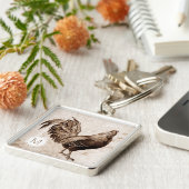 ヴィンテージルースター年2017モノグラムスクエアキーチェーン キーホルダー (側面)