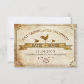 ヴィンテージルースター素朴カントリーRSVPカード 出欠カード (裏面)