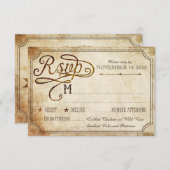 ヴィンテージルースター素朴カントリーRSVPカード 出欠カード (正面/裏面)