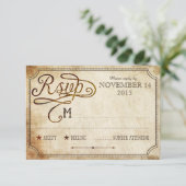 ヴィンテージルースター素朴カントリーRSVPカード 出欠カード (スタンド正面)