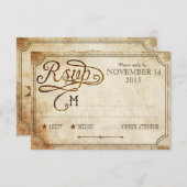 ヴィンテージルースター素朴カントリーRSVPカード 出欠カード (正面/裏面)