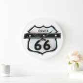 ヴィンテージルート66アメリカ高速道路標識。 ラージ壁時計 (ホーム)