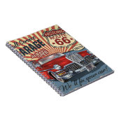 ヴィンテージルート66ガレージレトロポスターとレトロca ノートブック (右側)