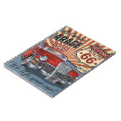 ヴィンテージルート66ガレージレトロポスターとレトロca ノートブック (左側)