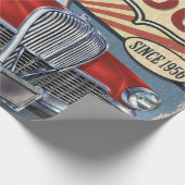 ヴィンテージルート66ガレージレトロポスターとレトロca ラッピングペーパー (角)