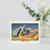 ヴィンテージルート66キャデラックランチ旅行はがき ポストカード (スタンド正面)