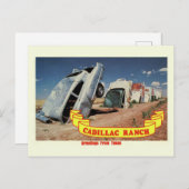 ヴィンテージルート66キャデラックランチ旅行はがき ポストカード (正面/裏面)